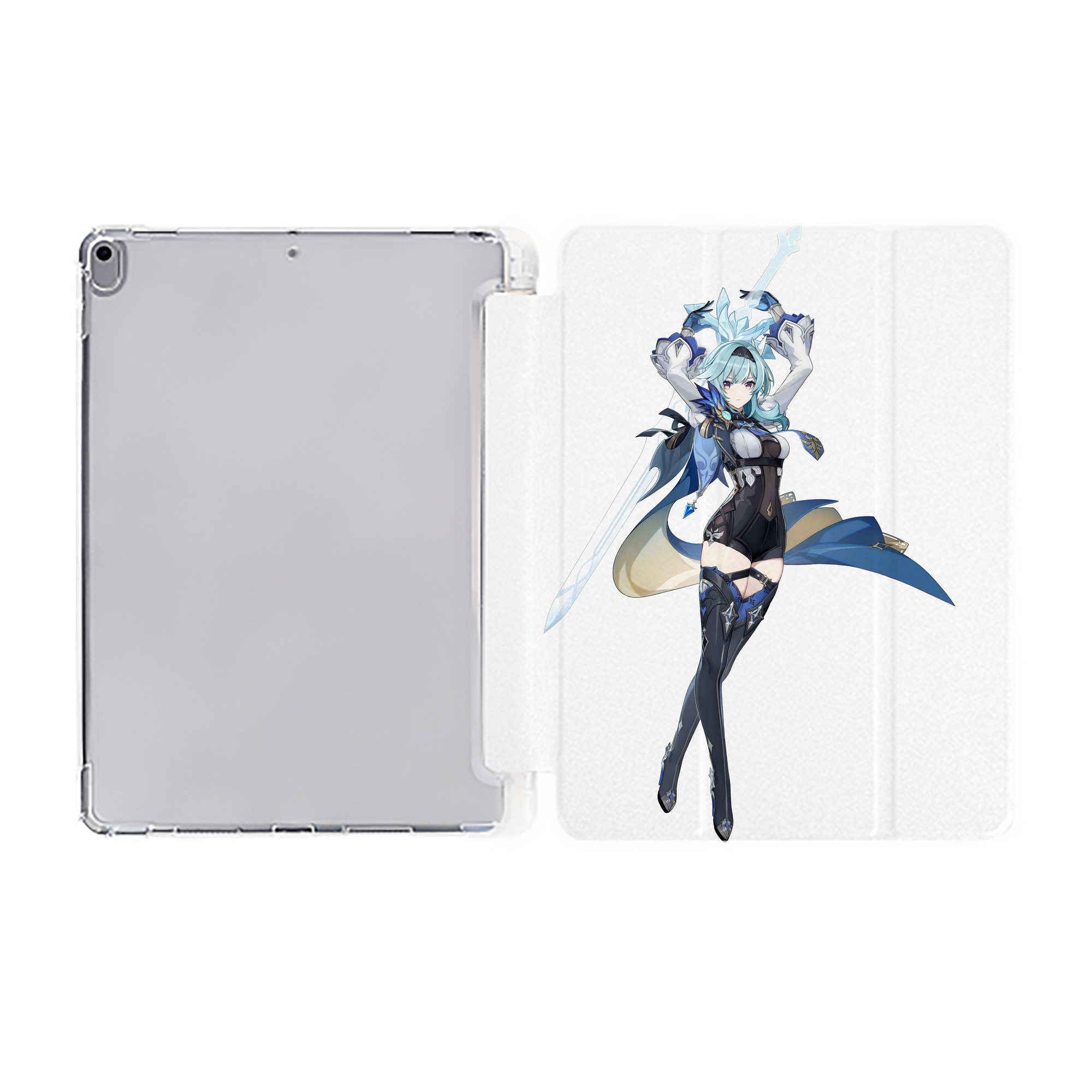 げんし神 优菈 ゆうら genshin Yūra IPad ケース ペン収納付き 三つ折りスタンド PUレザー×シリコン 対応機種9.5/10.5/10.9インチ